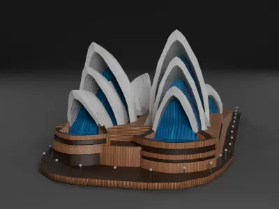 Australia Sydney Opera House Low-poly 3D model