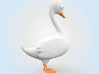 Cartoon Swan 3D model