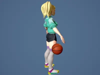 Basket girl Low-poly 3D model purchase