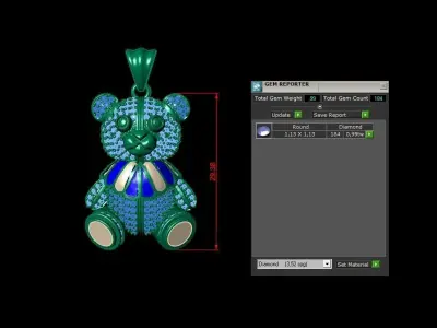 teddy necklace 3D print model