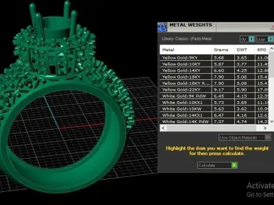 LUXURY CROWN RING 3D PRINTABLE MODEL 3D print model