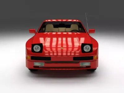 Early Porsche 944  with interior 3D model