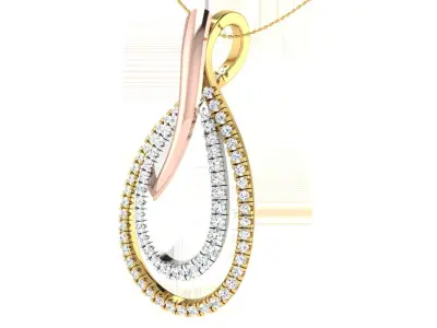 Solitaire Women Pendant 3dm STL OBJ FBX Renders Details 3D print model buy