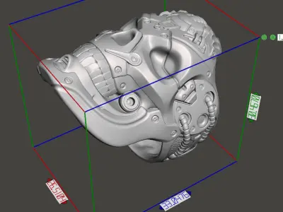 Skull ring jewelry robotic for bikers vol 2 3D print model