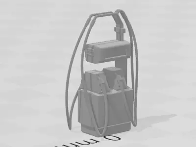 GARAGE FUEL PUMP 4MM SCALE OO HO GAUGE MODEL RAILWAY 3D print model