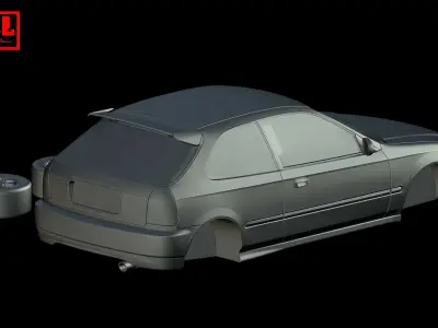 Honda Civic Type R 1st Gen EK9 1997-2000 3D print model