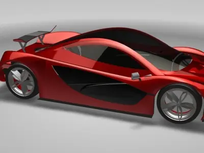 Red Maclerean Sports Car 3D model