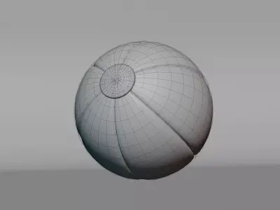Beach Ball Low-poly 3D model 2