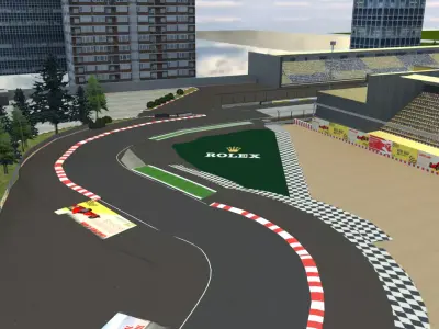 Very Difficult F1 race Track Custom Made in Blender Realistic 3D model