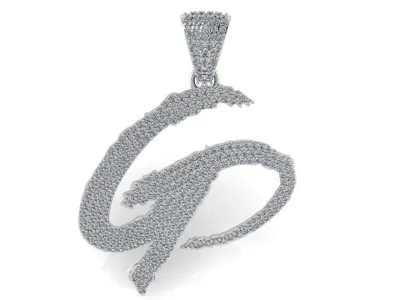 G Letter Pave Pendant 2712 3D print model