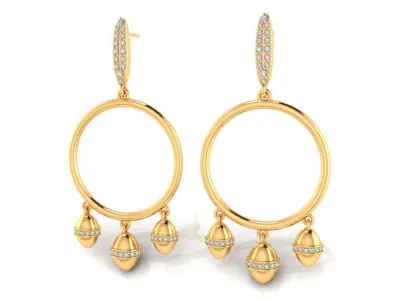 Tazzarine Diamond Earring Model 3 3D print model