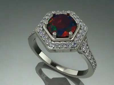 The Empress Hex Ring jewelry 3D model - for Her 3D print model