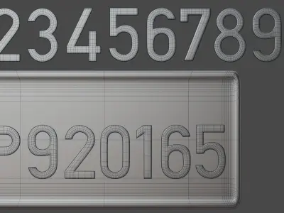 Customizable Lebanese license plate 3D model