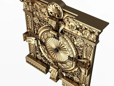 Classic Wall Clock 015 Gold Low-poly 3D model