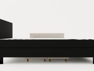 Charm Complete Bed Package 160x200 Black Low-poly 3D model