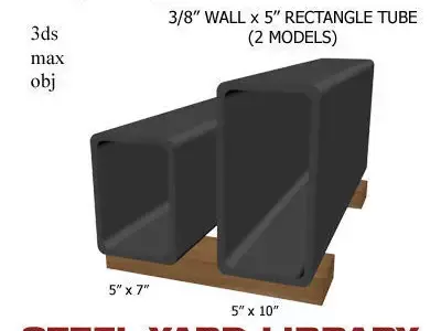 3 8in Wall x5in Rectangle Tube 3D model
