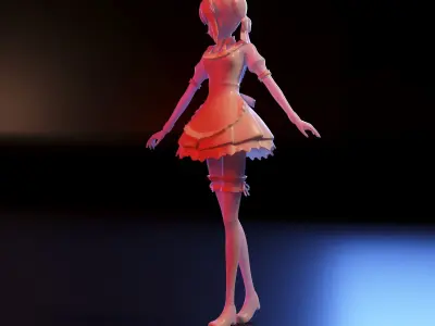 anime girl 3D print model