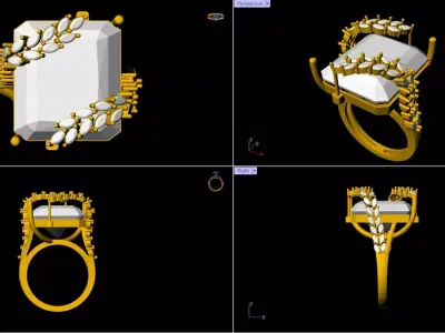 Unique Women Ring - 0037 3D print model
