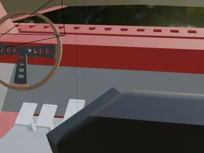 Red muscle car Low-poly 3D model