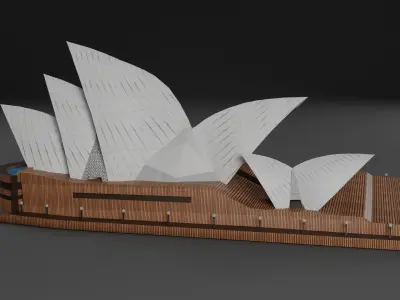 Australia Sydney Opera House Low-poly 3D model
