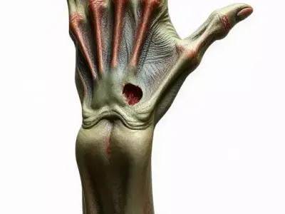 Zombie Hand Model Pack with High Detail Textures Low-poly 3D model