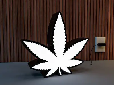LAMP CANNABIS 3D 3D print model