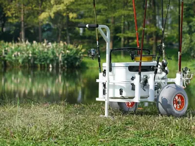 Fishing Cart Trolley Vehicle Low-poly 3D model