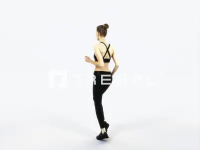 Beauty 03B Running Jogging Sports Woman Low-poly 3D model