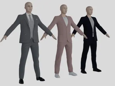 BUSINESS MAN CHARACTER SUIT 3D model