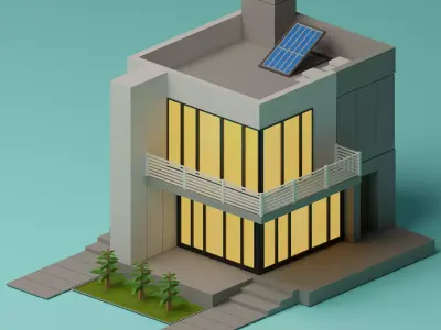 Lopwpoly House 16 Low-poly 3D model