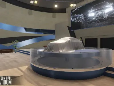 Exhibition hall - showroom Low-poly 3D model