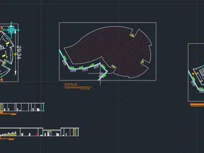 Cinema project plan 2d and 3D Model 3D model