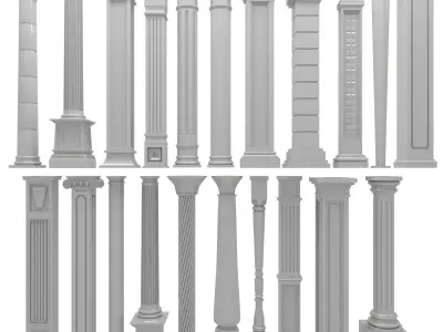 Classical columns pilasters collection 3D model