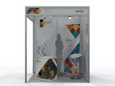 2x2 Trade Show Stand Design V1 3D model