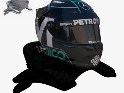 Rosberg Helmet 2016 Low-poly 3D model