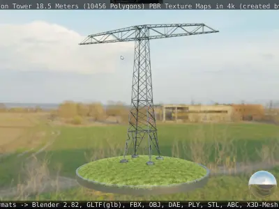 Transmission Tower 18 Meters  Low-poly 3D model