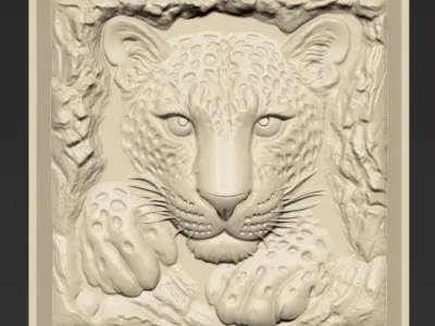 Leopard Head A49 3D print model