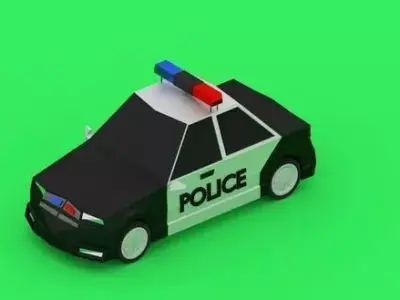 Low Poly Police car  Low-poly 3D model by CGmano88