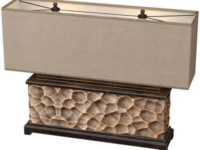 Large Bronze Table Lamp Bronze Loft Metal Rustic Nightstand 3D model