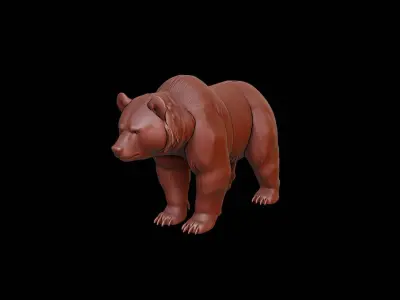 Bear Animal Sculpture 3D print model