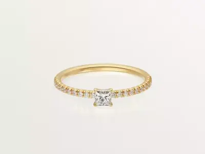 ETINCELLE - SOLITAIRE - RING 3D print model