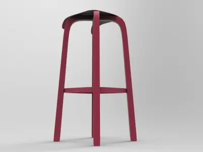 Leaf Barstool Low-poly 3D model