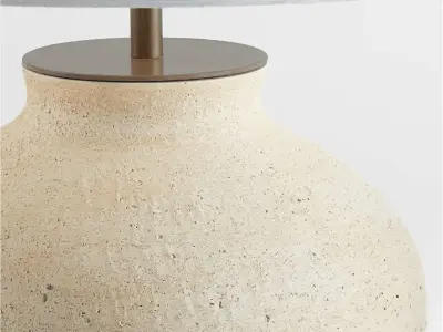 Corfu Cream Table Lamp with Linen Taper Shade 3D model