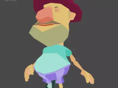 RIGGED ANIMATED LOW POLY GAME CHARACTER HATYMAN    Low-poly 3D model