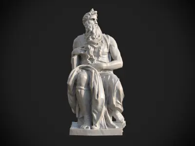 Moses by Michelangelo Low-poly 3D model