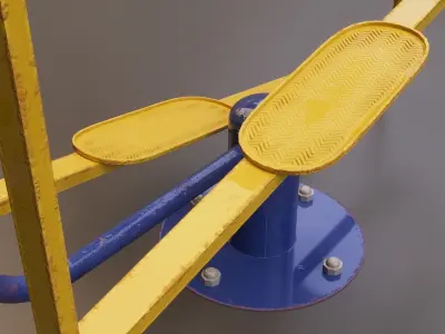 Detailed Outdoor Fitness Equipments Collection 3D Model 3D model