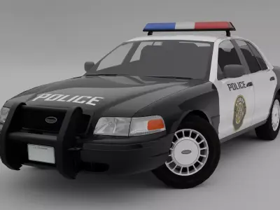 Police Interceptor Low-poly 3D model