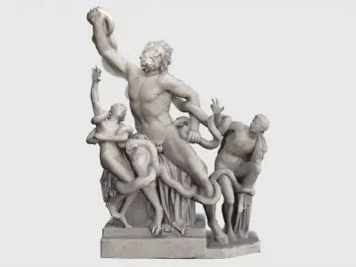 VR Sculpture Laocoon and His Sons Ultra-Low-Poly Low-poly 3D model