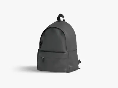 Black Backpack - travel school rucksack Low-poly 3D model