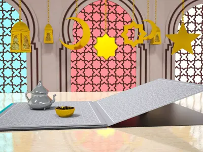 Ramadan Kareem arabic - Motion Video 3D model